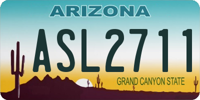 AZ license plate ASL2711