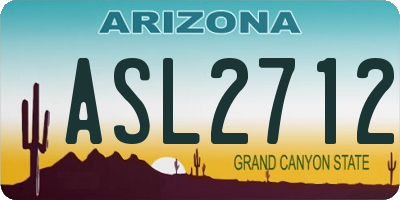 AZ license plate ASL2712