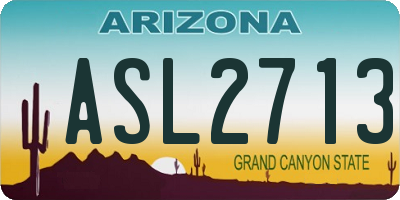 AZ license plate ASL2713