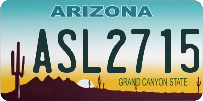 AZ license plate ASL2715