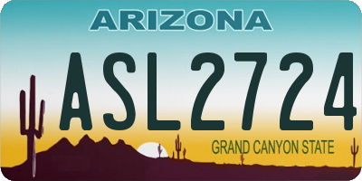 AZ license plate ASL2724