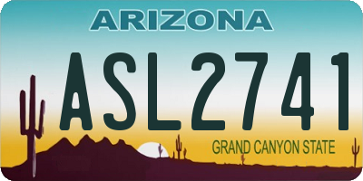 AZ license plate ASL2741