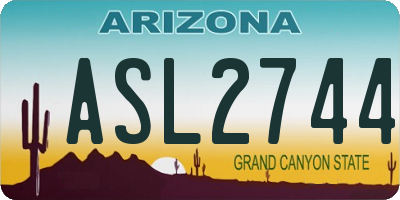 AZ license plate ASL2744