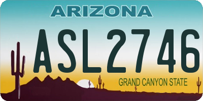 AZ license plate ASL2746