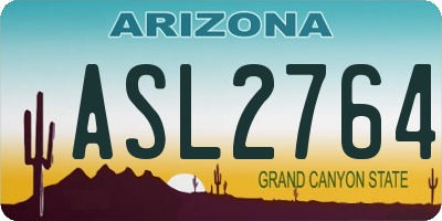 AZ license plate ASL2764