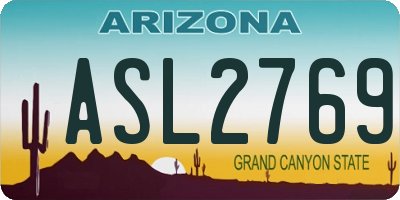 AZ license plate ASL2769