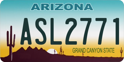 AZ license plate ASL2771