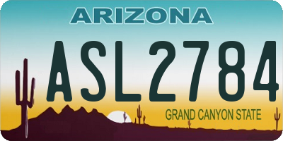 AZ license plate ASL2784