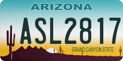 AZ license plate ASL2817