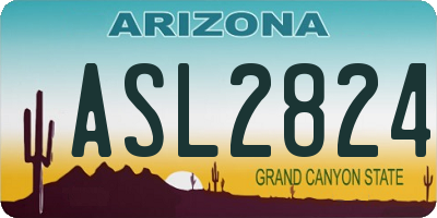 AZ license plate ASL2824