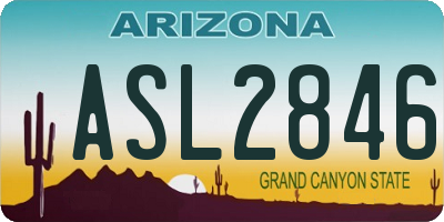 AZ license plate ASL2846