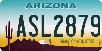 AZ license plate ASL2879