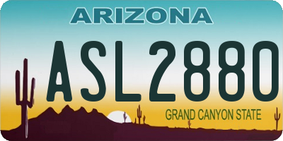 AZ license plate ASL2880