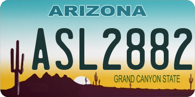AZ license plate ASL2882