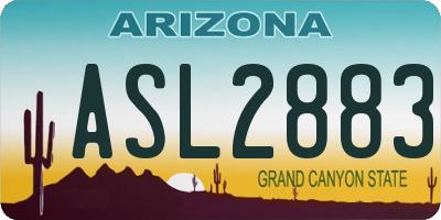 AZ license plate ASL2883
