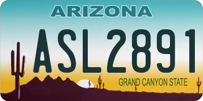 AZ license plate ASL2891