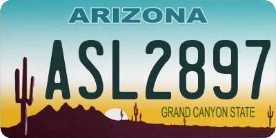 AZ license plate ASL2897