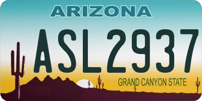 AZ license plate ASL2937