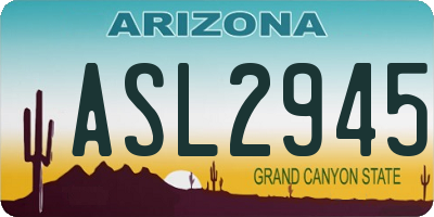 AZ license plate ASL2945