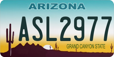 AZ license plate ASL2977