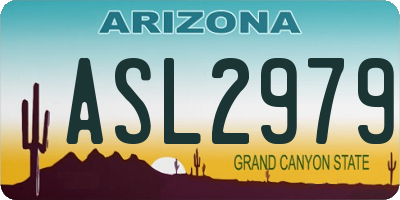 AZ license plate ASL2979