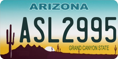 AZ license plate ASL2995