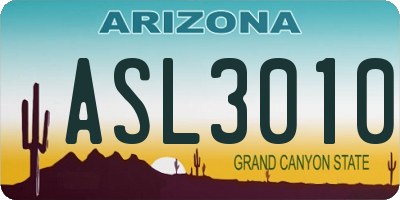 AZ license plate ASL3010