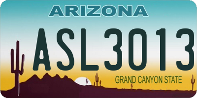 AZ license plate ASL3013
