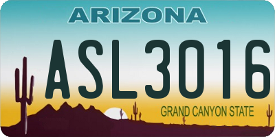 AZ license plate ASL3016