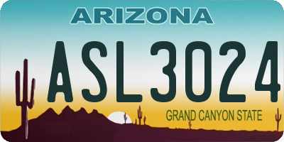 AZ license plate ASL3024