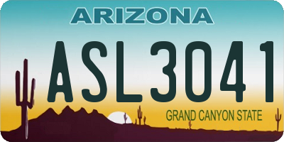 AZ license plate ASL3041