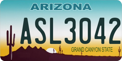 AZ license plate ASL3042