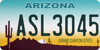 AZ license plate ASL3045