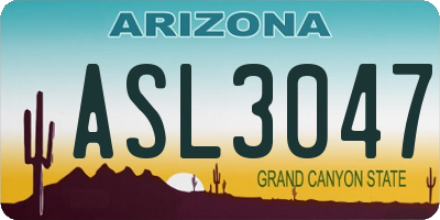 AZ license plate ASL3047