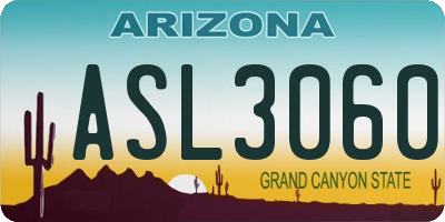 AZ license plate ASL3060