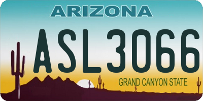 AZ license plate ASL3066