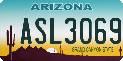 AZ license plate ASL3069