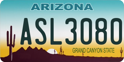 AZ license plate ASL3080