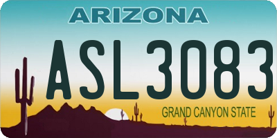 AZ license plate ASL3083