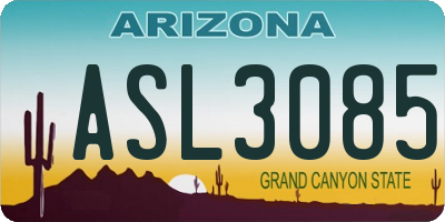 AZ license plate ASL3085