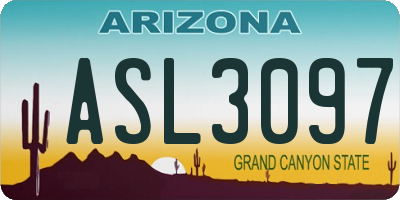AZ license plate ASL3097