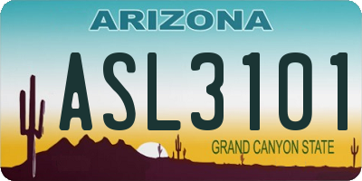 AZ license plate ASL3101