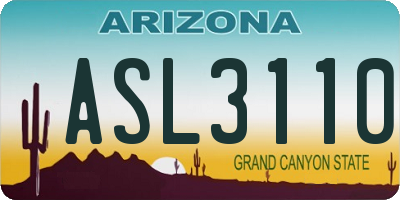 AZ license plate ASL3110