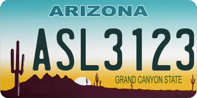 AZ license plate ASL3123