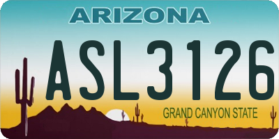 AZ license plate ASL3126