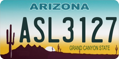 AZ license plate ASL3127