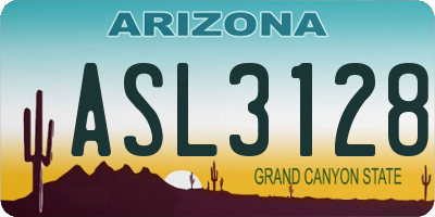 AZ license plate ASL3128