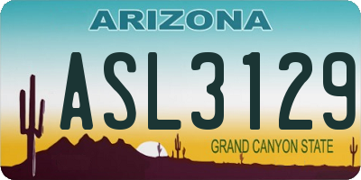 AZ license plate ASL3129