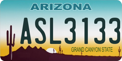 AZ license plate ASL3133