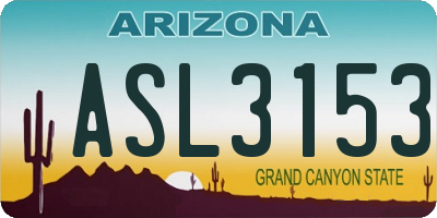 AZ license plate ASL3153